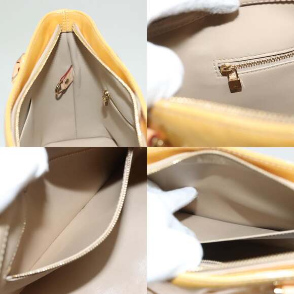 LOUIS VUITTON Monogram Vernis Houston Hand Bag Beige M91004 - Picture 12 of 13